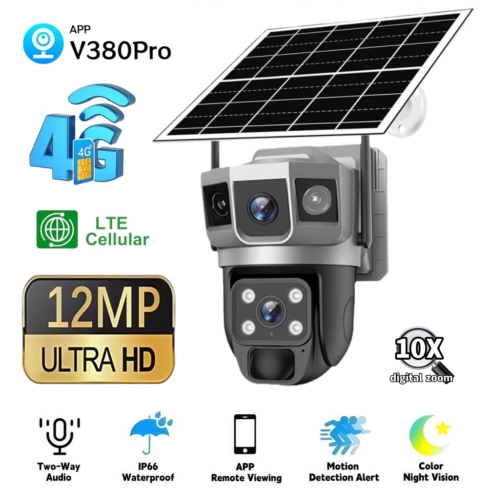 Home Security For Apartments - 4G Camera Outdoor Solar Surveillance Camera
