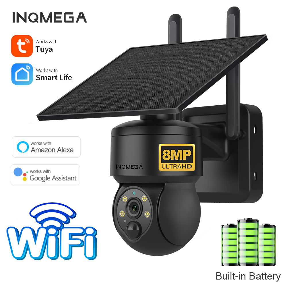 Home Security Wifi Camera - INQMEGA 8MP TUYA Solar Camera PIR