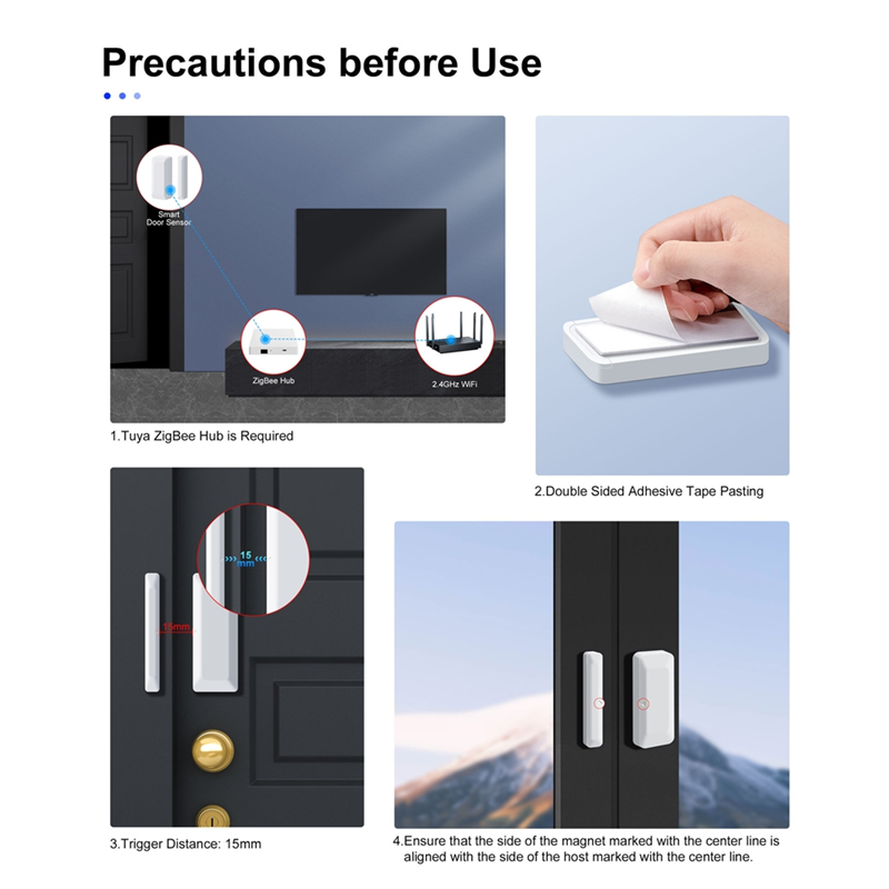 Home Security Door - HLZS-Tuya Zigbee Door Sensor Window Sensor