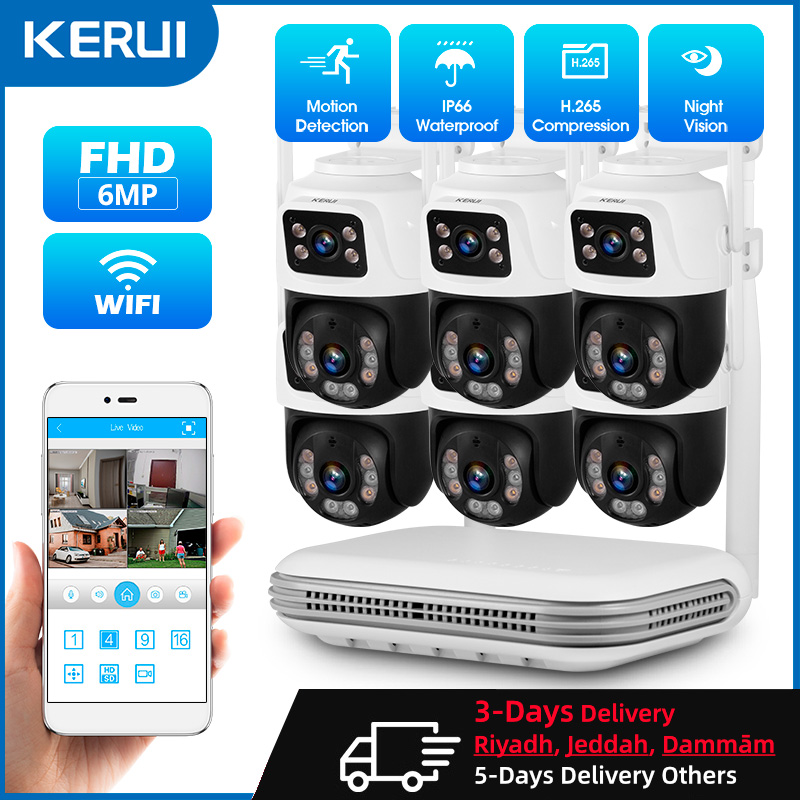 Home Security For Apartments - KERUI Waterproof 6MP HD Wireless Dual