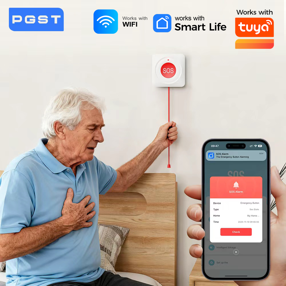 Home Security Tools - WIFI Zigbee Buttontons SOS Push-button Work