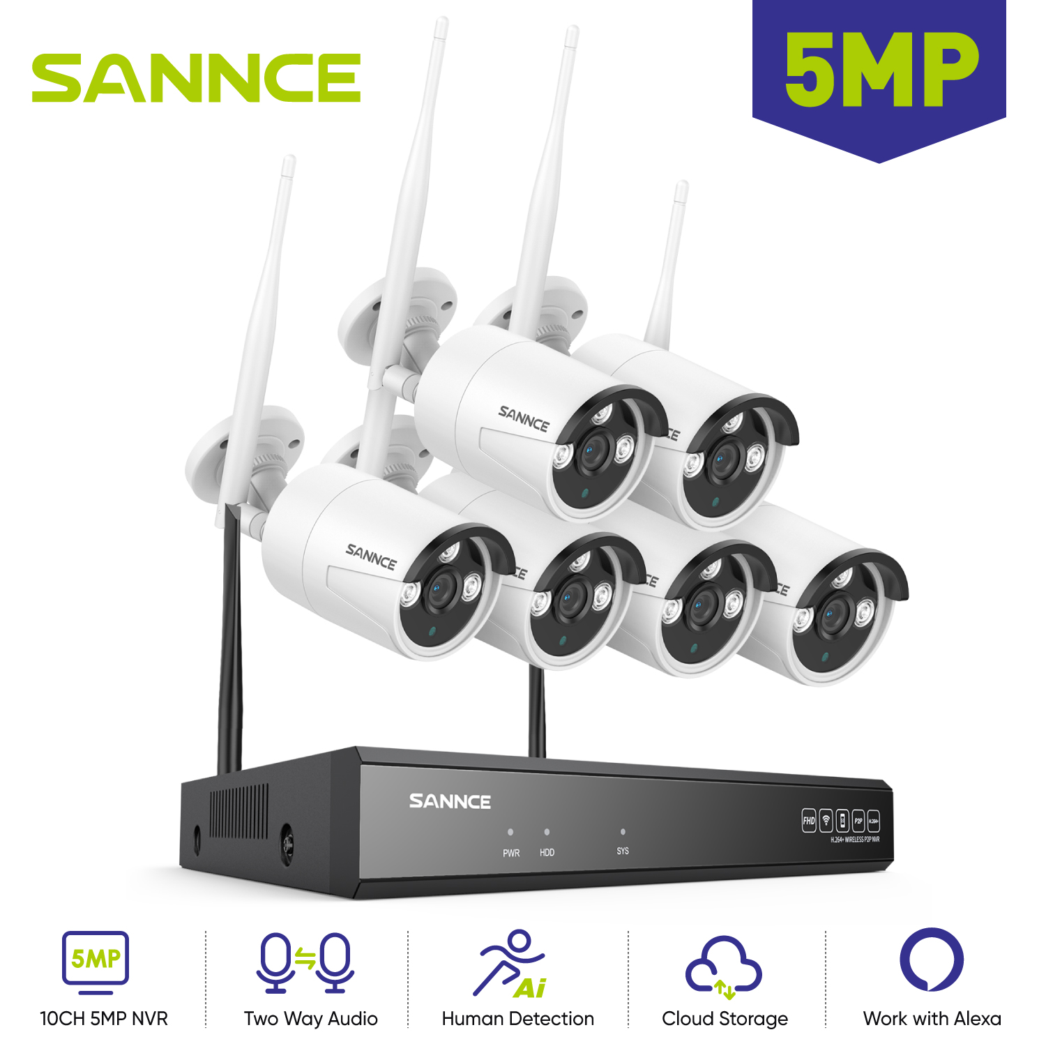 SANNCE 6PCS 5MP Wifi Camera IP - đánh giá và giá Home Security Wifi Camera