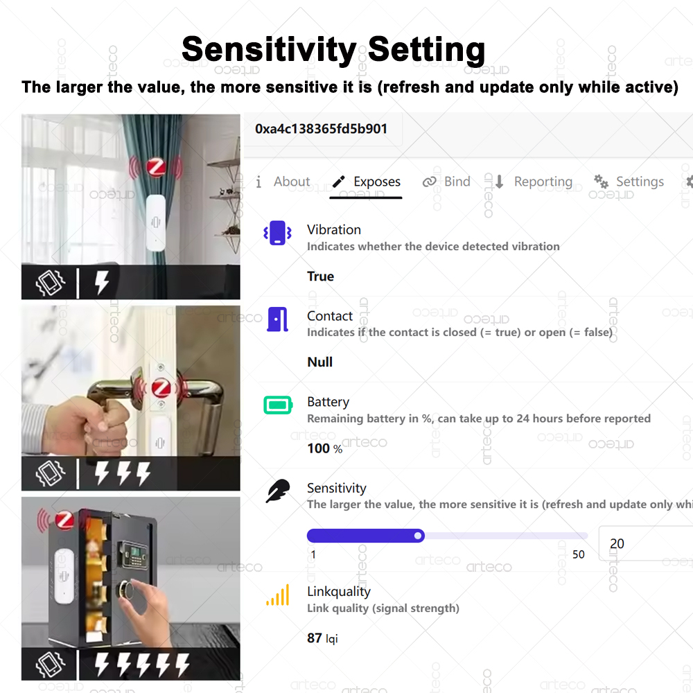 ZigBee Smart Vibration Sensor  - đánh giá và giá Home Security And Monitoring