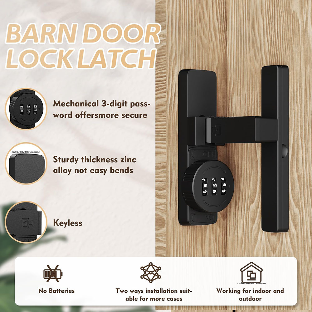 Security Barn Door Lock 3-Digi - đánh giá và giá Home Security Door