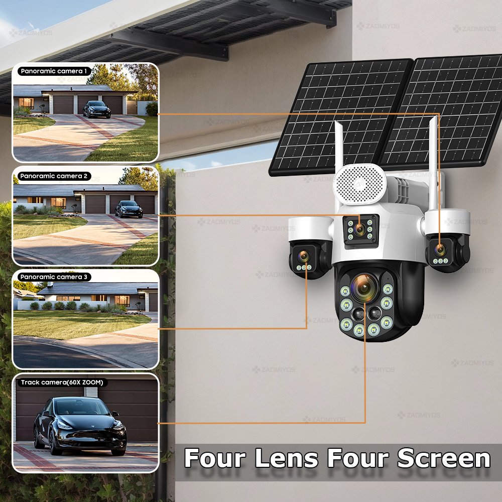 4 Lens Outdoor 360° Surveillan - đánh giá và giá Home Security For Apartments