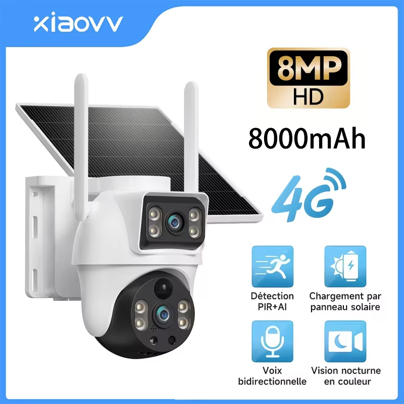 XIAOVV 8MP Solar Camera 4G SIM - đánh giá và giá Home Security Wifi Camera