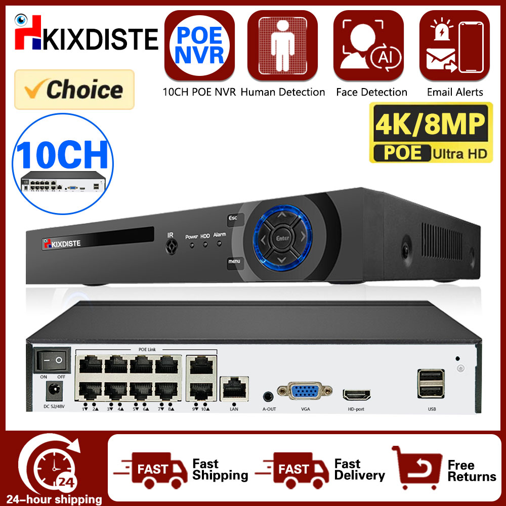 4K 10CH POE Smart NVR (1080p/3 - đánh giá và giá Home Security And Cameras