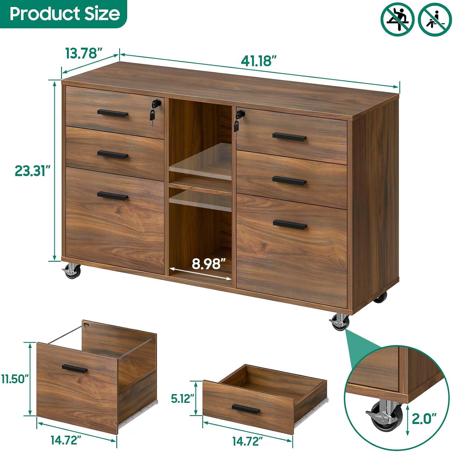 Large Six Drawer Mobile Latera - đánh giá và giá Home Security Features