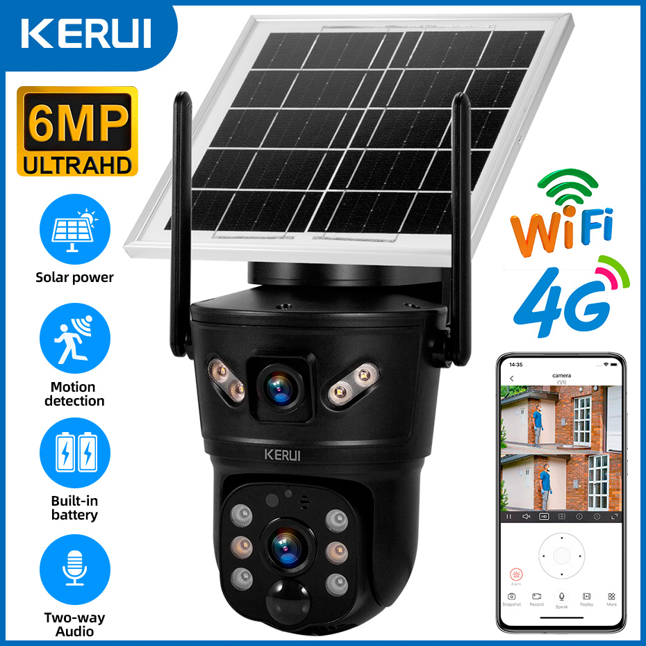 KERUI Outdoor 6MP Solar Camera - đánh giá và giá Home Security Wifi Camera